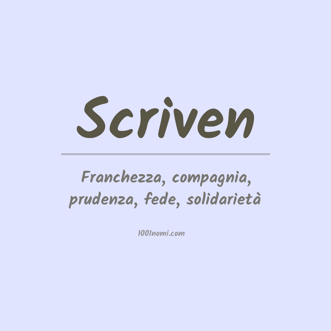 Significato del nome Scriven