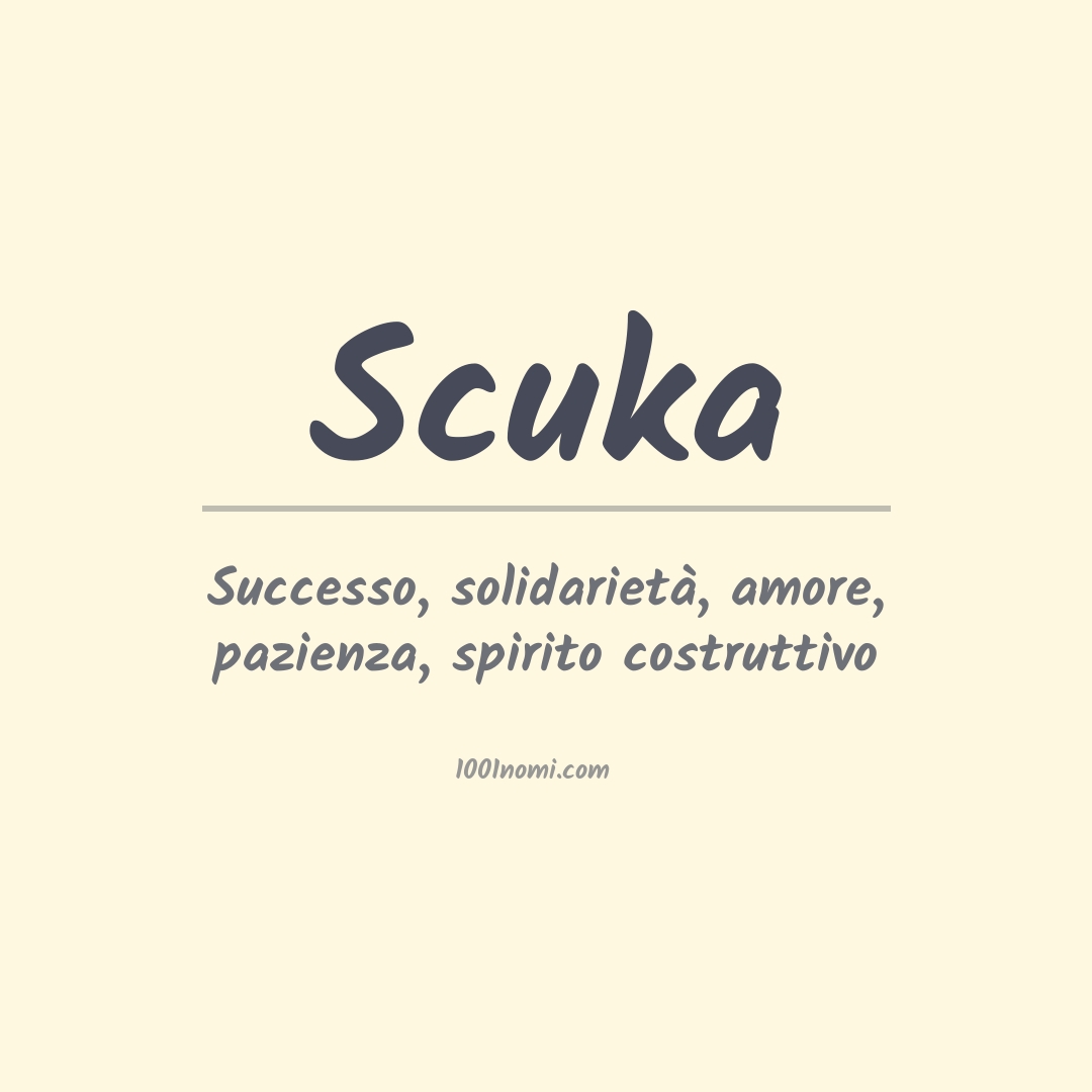 Significato del nome Scuka Significato del nome Scuka