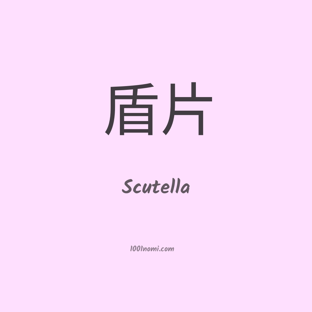 Scutella in cinese Scutella in cinese