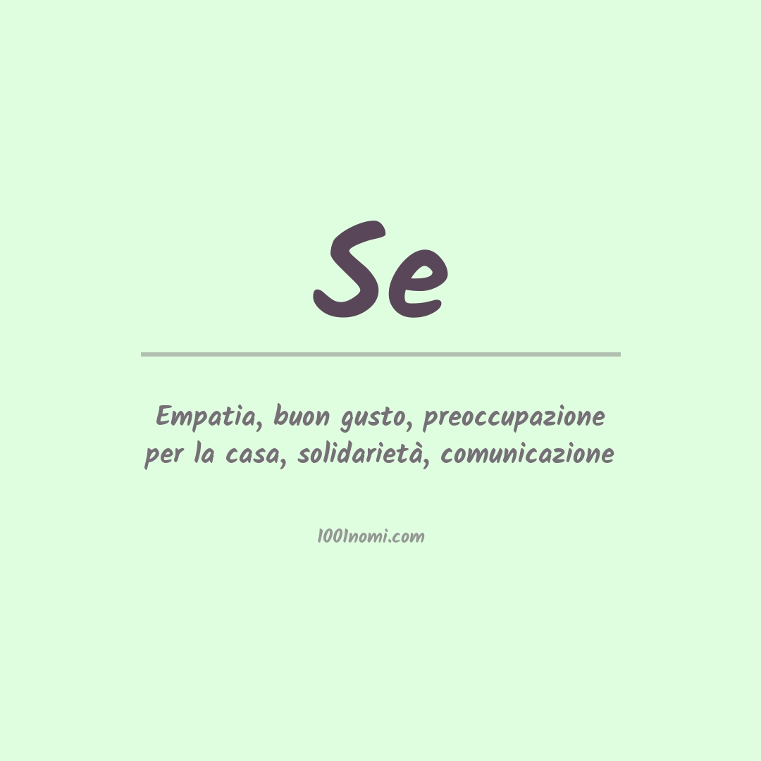 Significato del nome Se Significato del nome Se