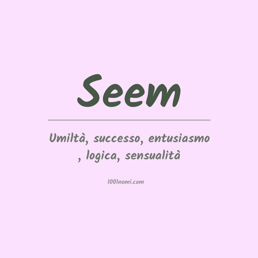 Significato del nome Seem Significato del nome Seem