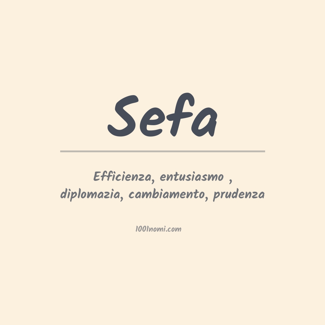 Significato del nome Sefa