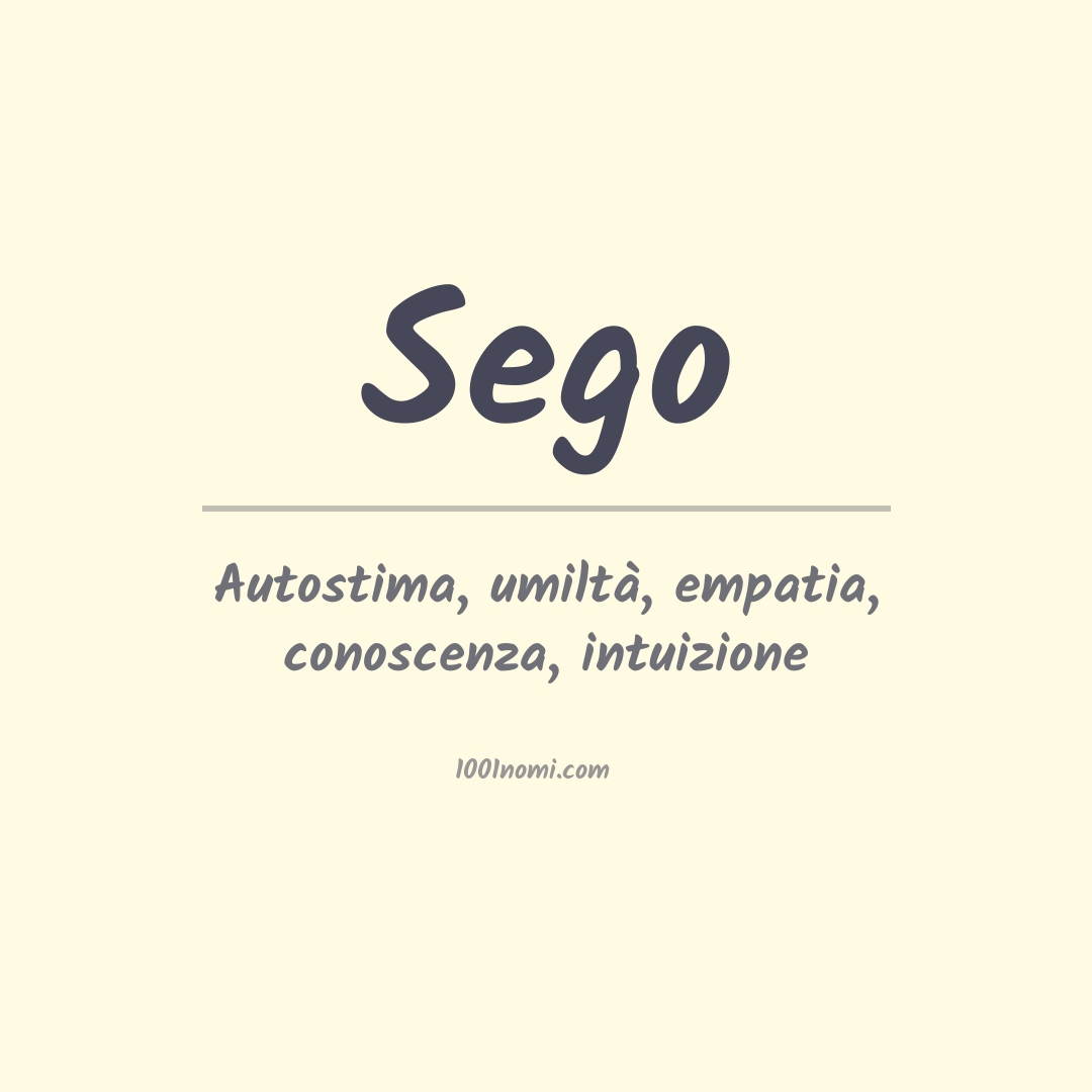 Significato del nome Sego