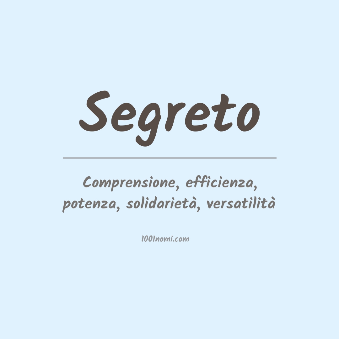 Significato del nome Segreto