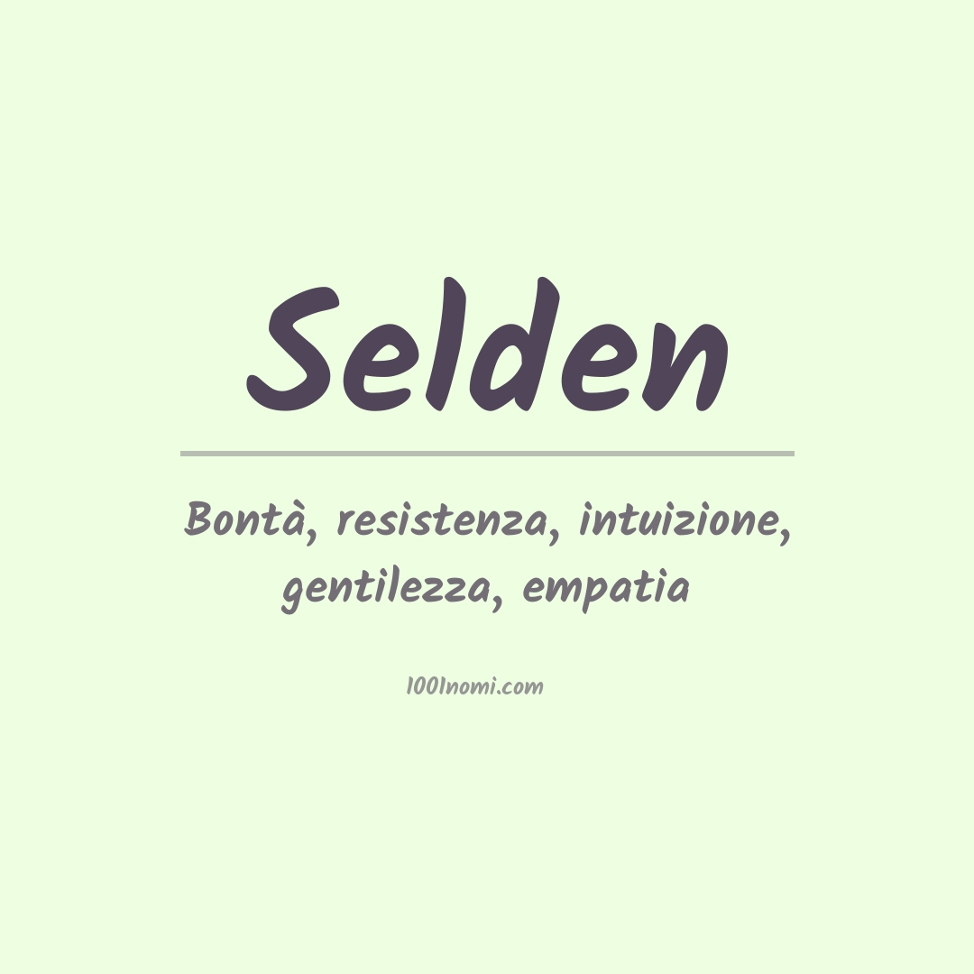 Significato del nome Selden