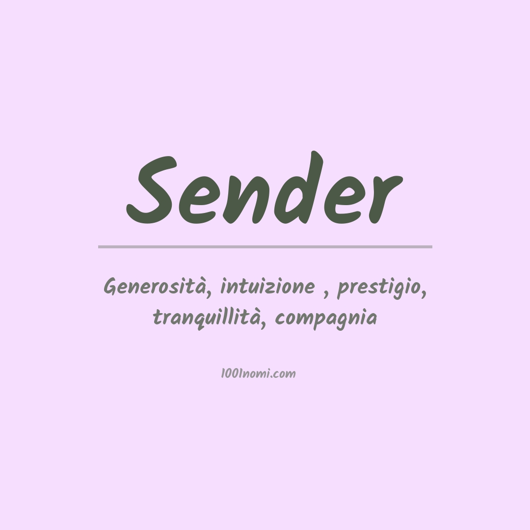 Significato del nome Sender