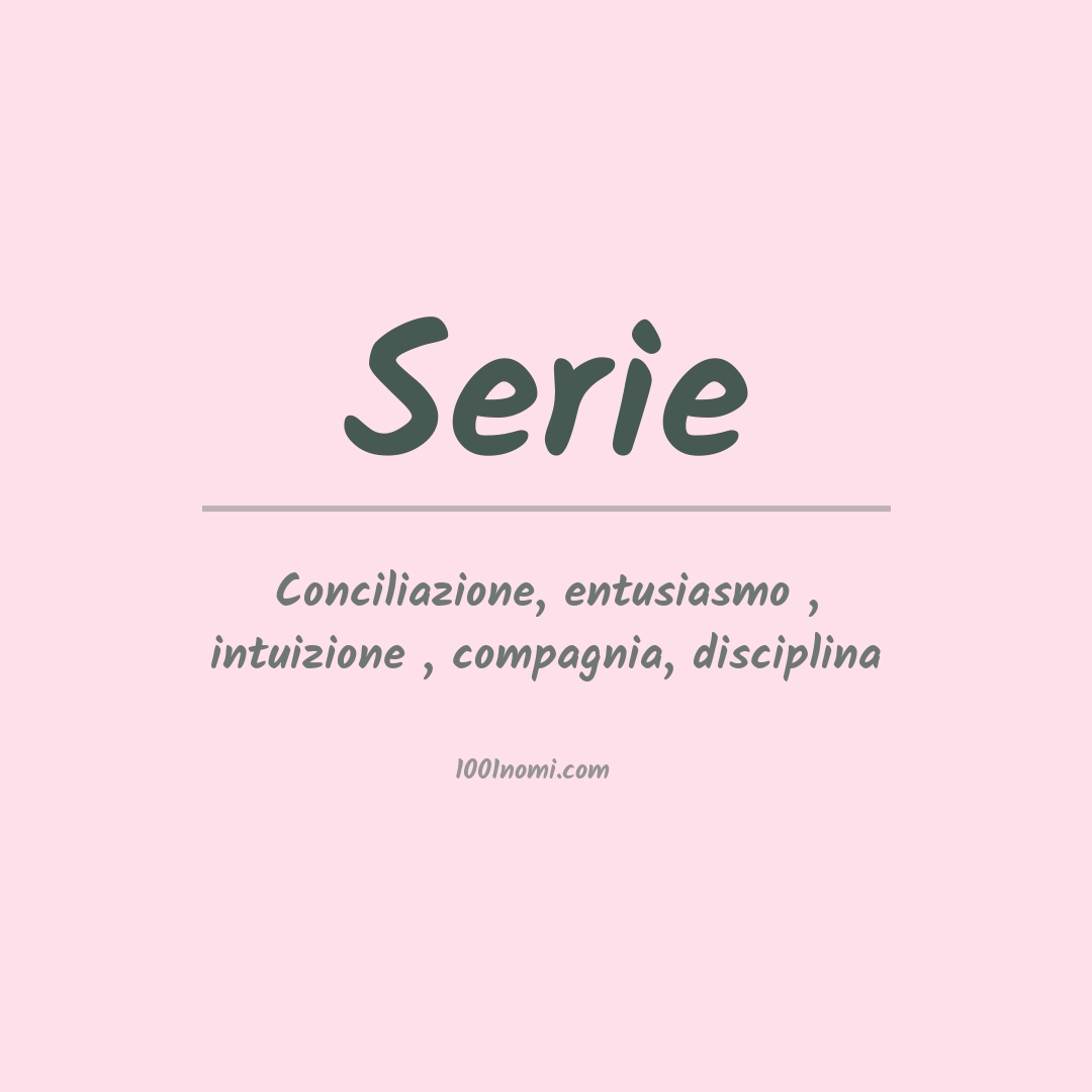 Significato del nome Serie