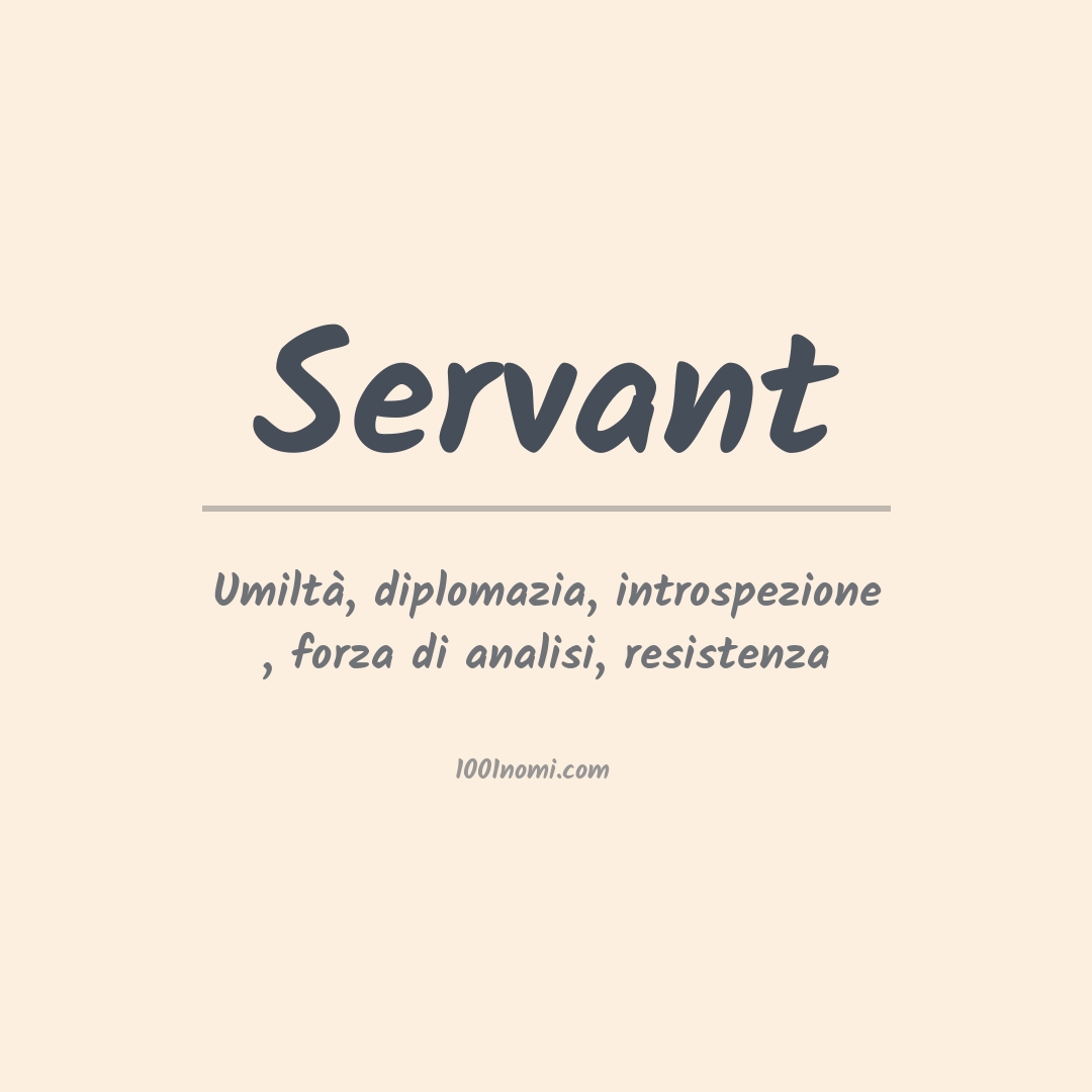 Significato del nome Servant