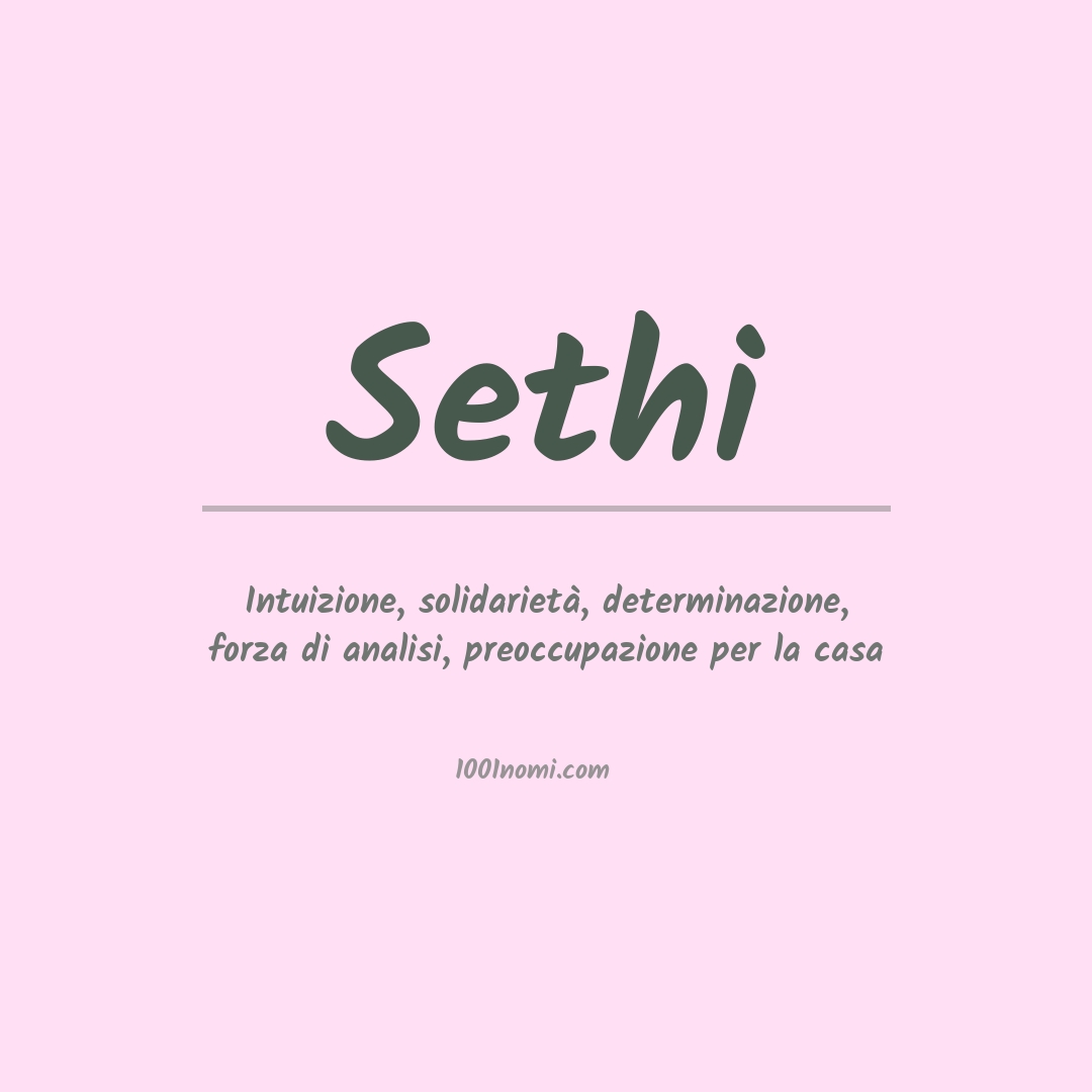 Significato del nome Sethi