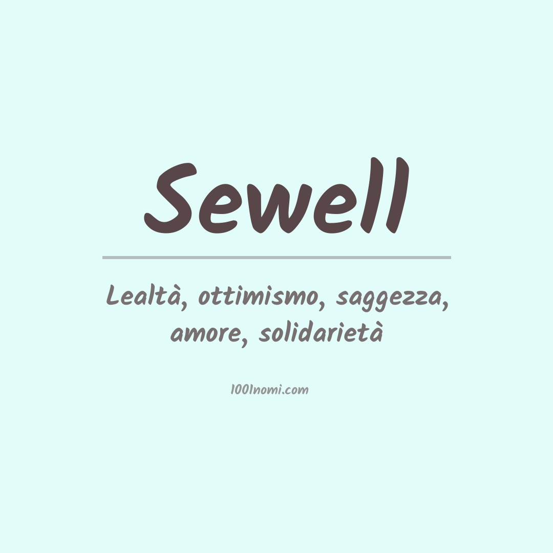 Significato del nome Sewell