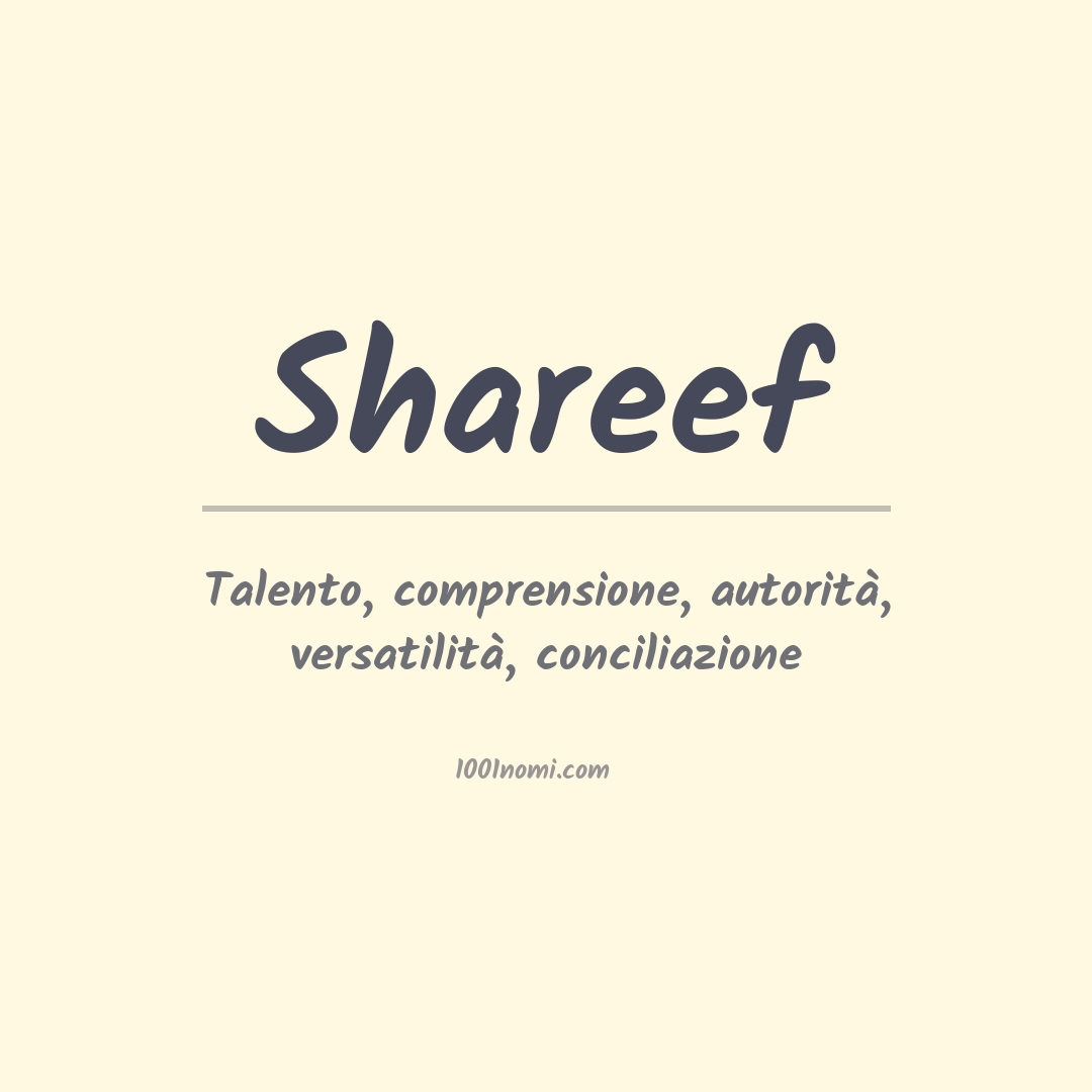 Significato del nome Shareef