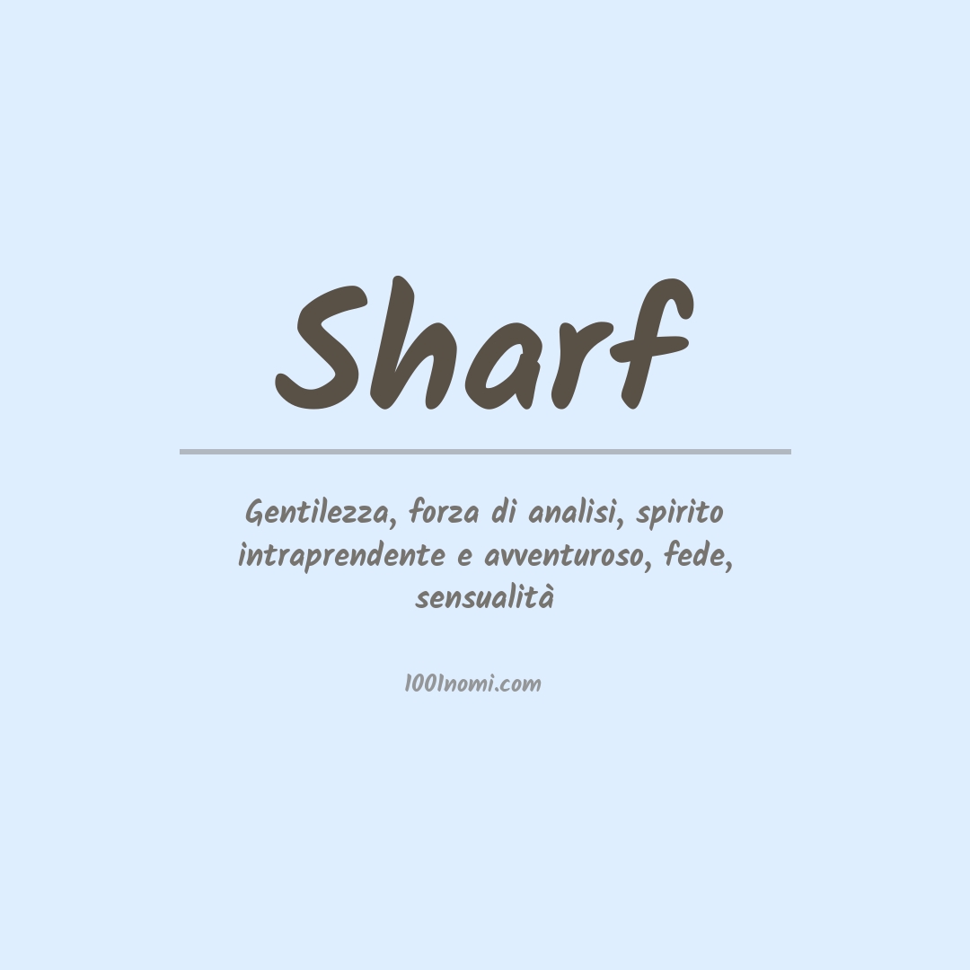 Significato del nome Sharf