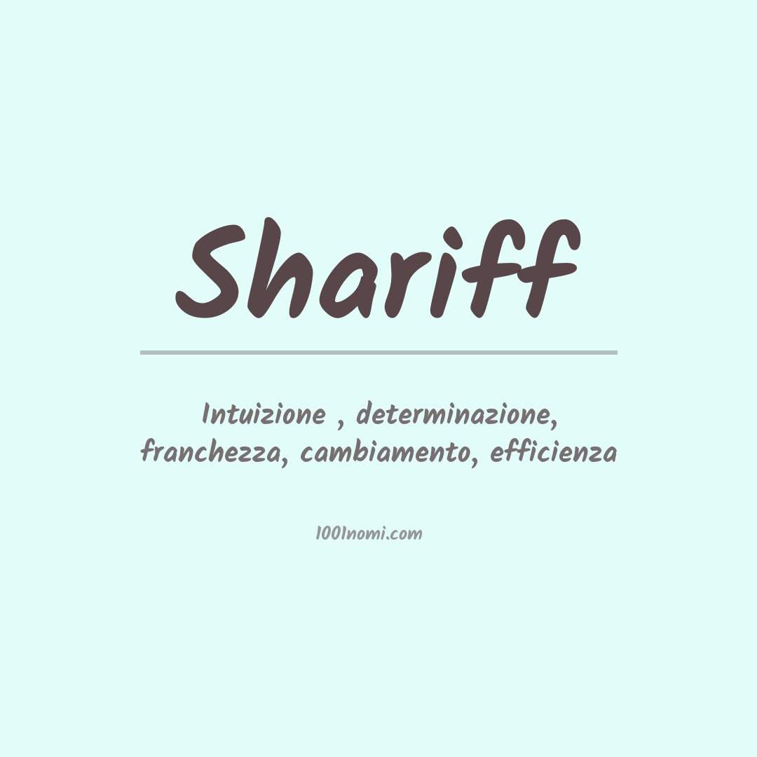 Significato del nome Shariff