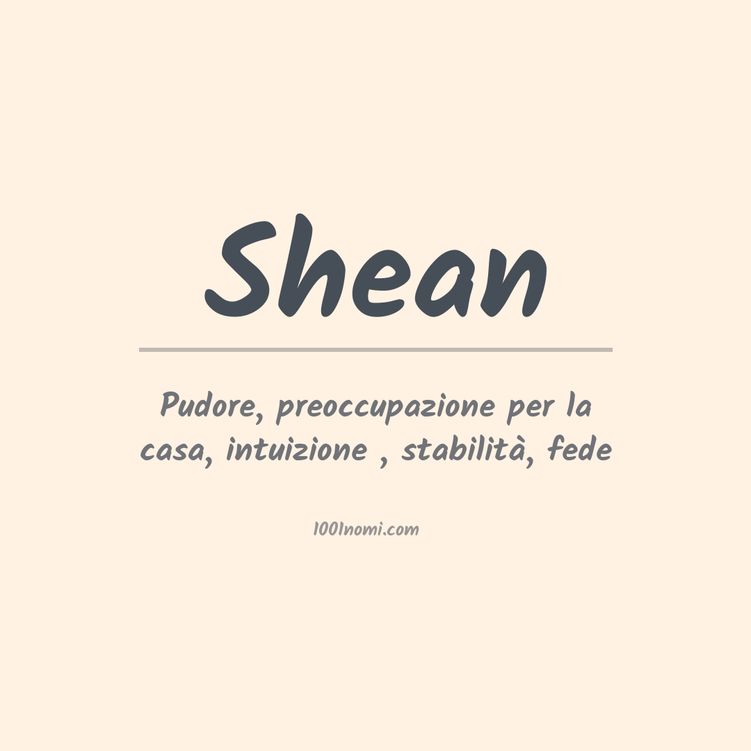 Significato del nome Shean