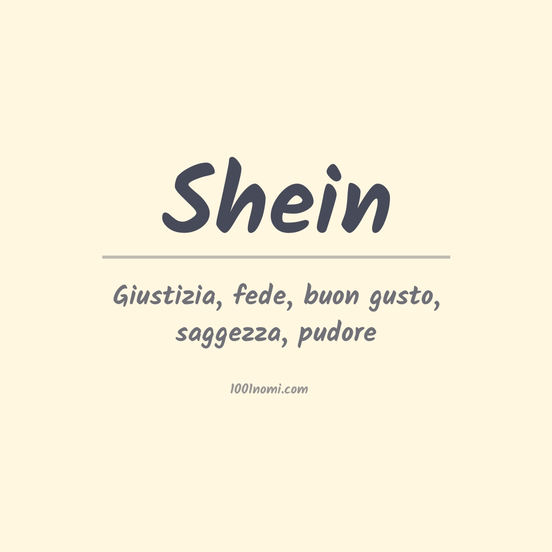 Significato del nome Shein