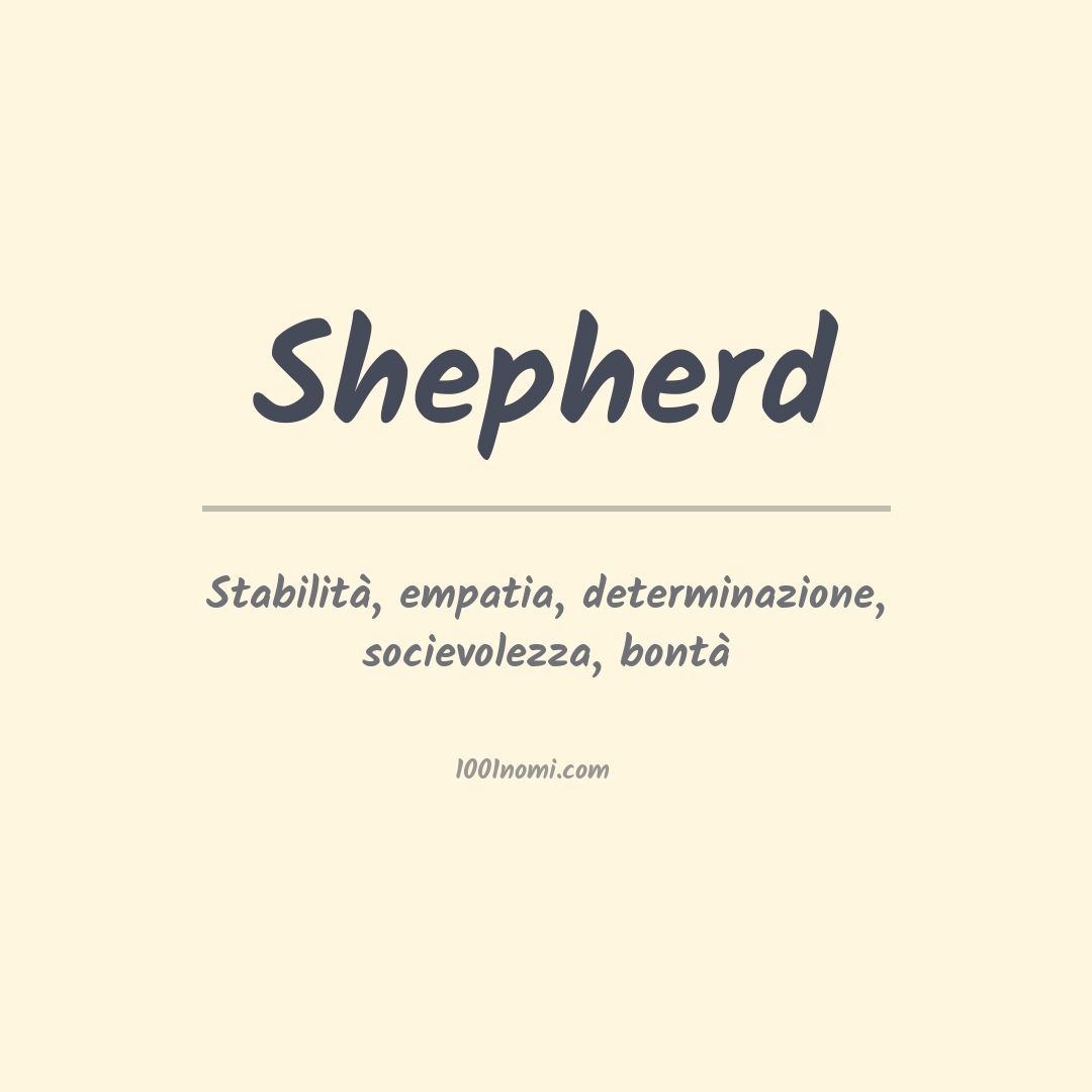 Significato del nome Shepherd