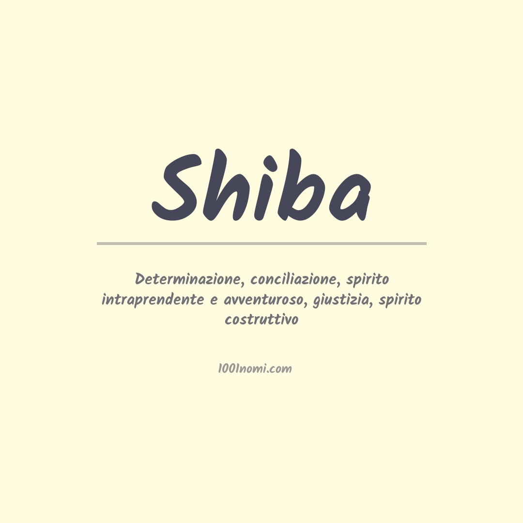 Significato del nome Shiba