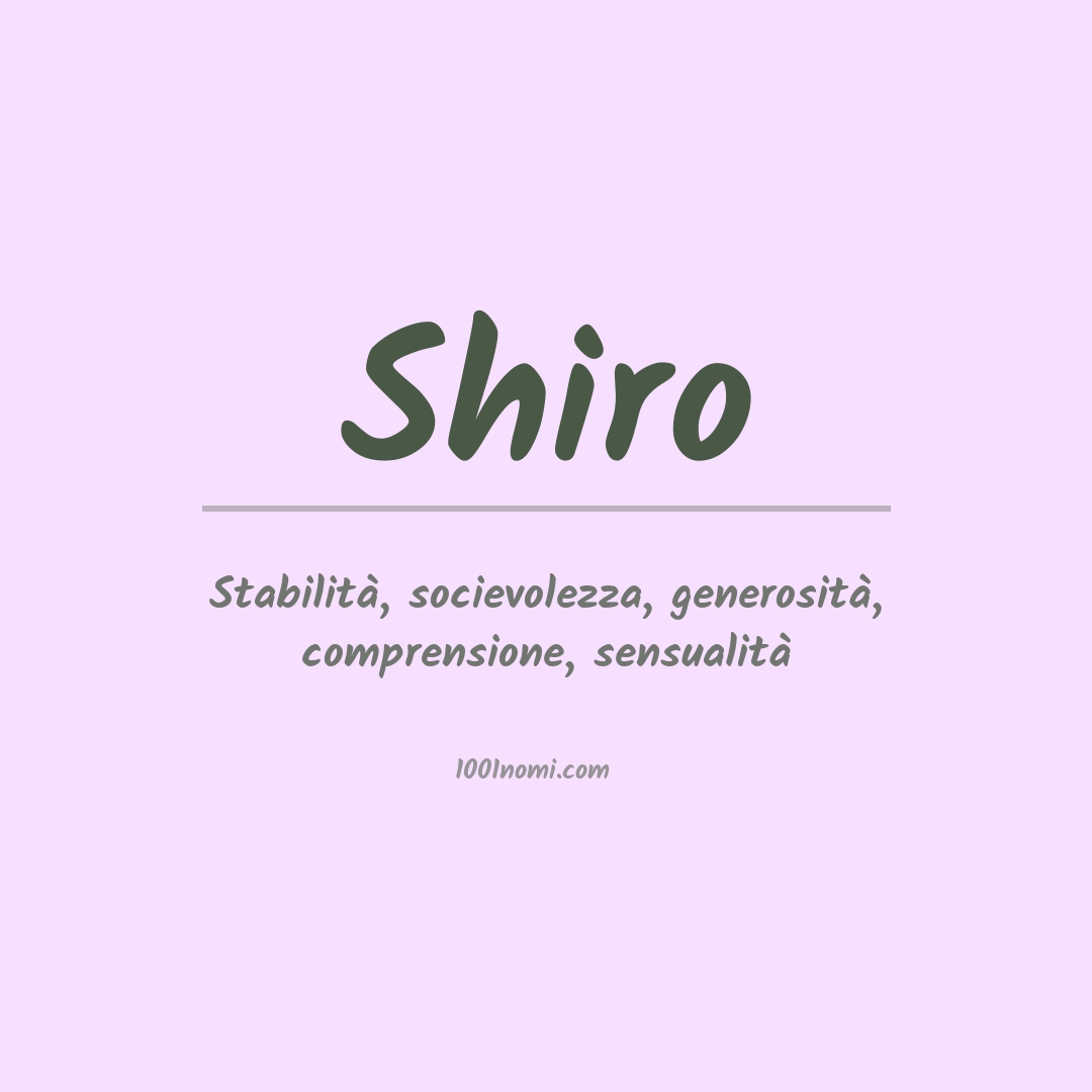 Significato del nome Shiro