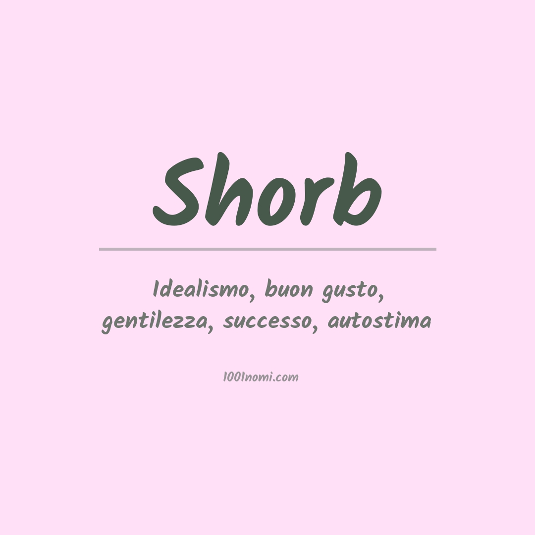 Significato del nome Shorb