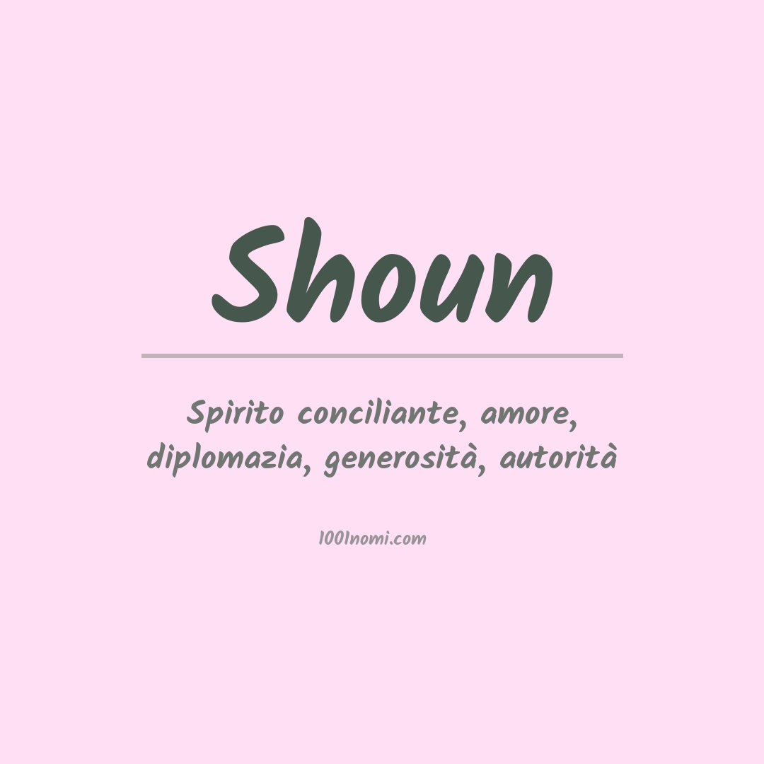 Significato del nome Shoun Significato del nome Shoun