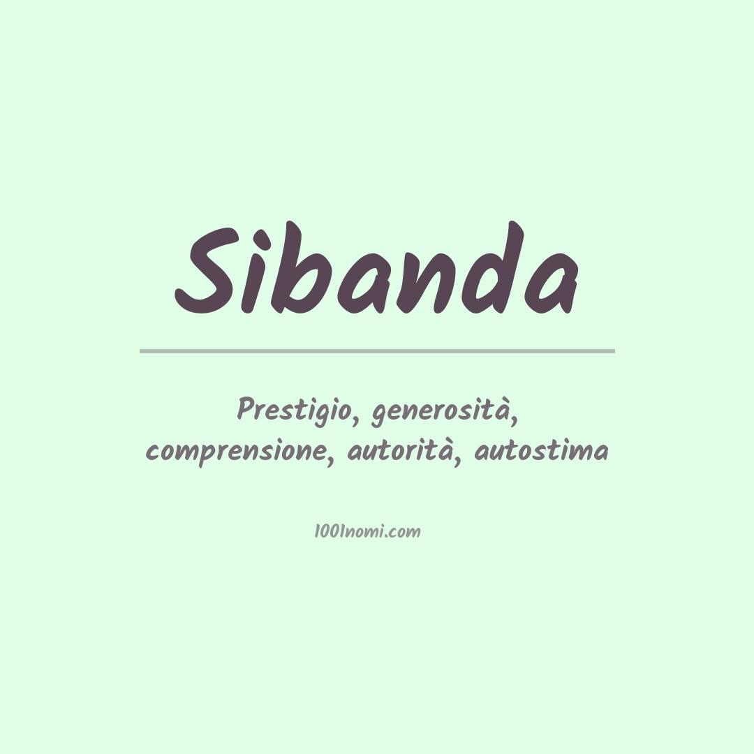 Significato del nome Sibanda