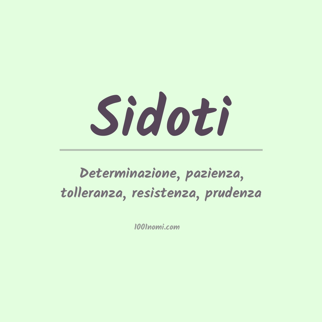 Significato del nome Sidoti