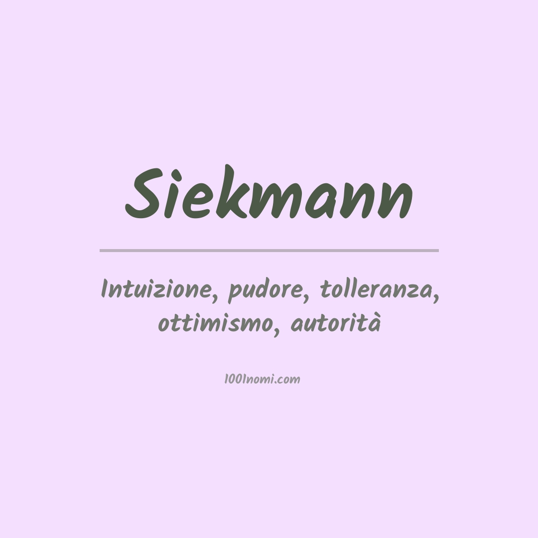 Significato del nome Siekmann