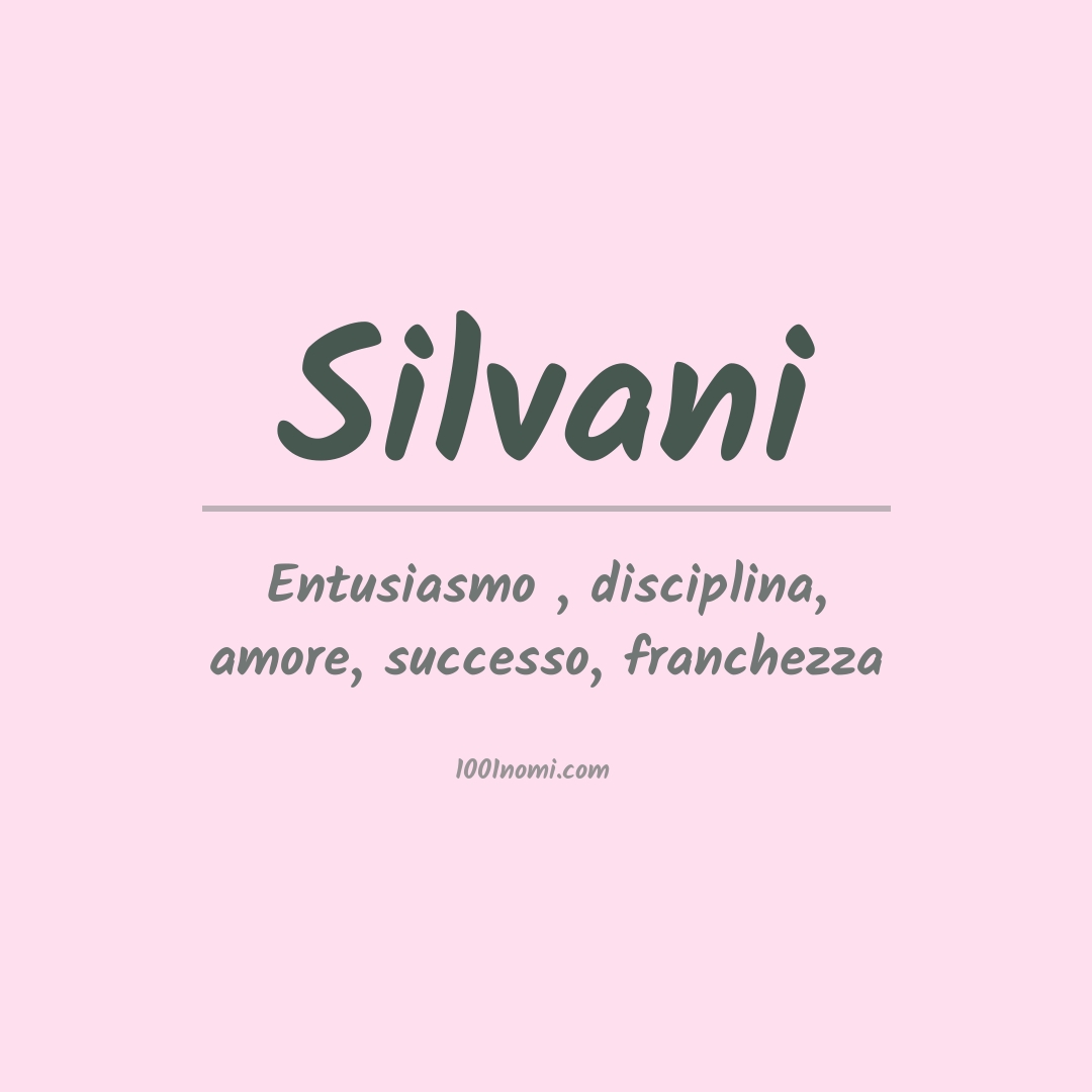 Significato del nome Silvani