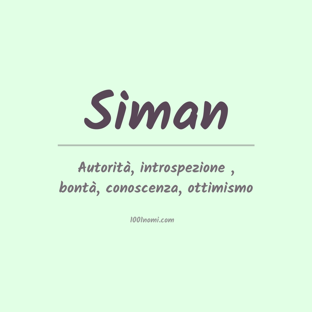 Significato del nome Siman