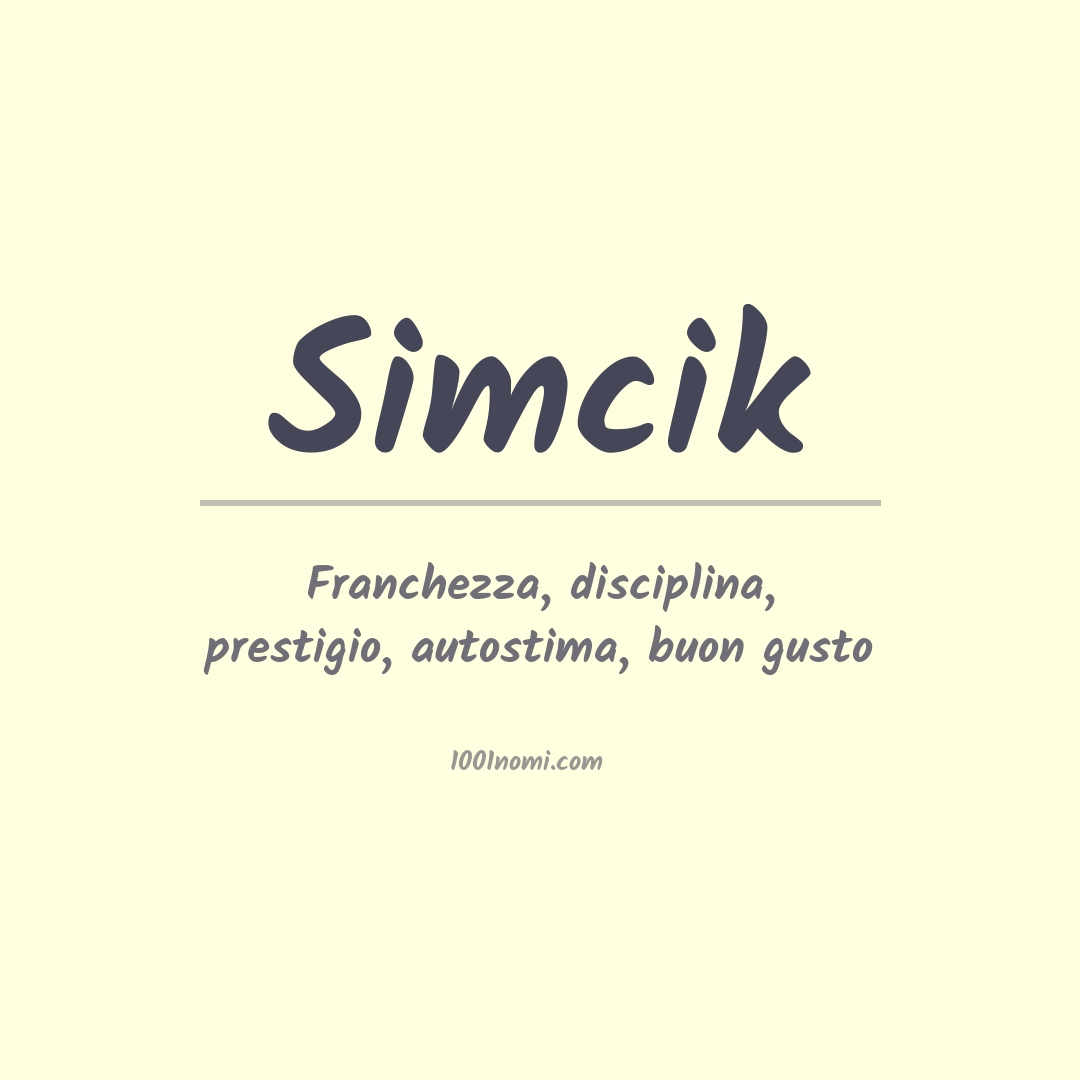 Significato del nome Simcik