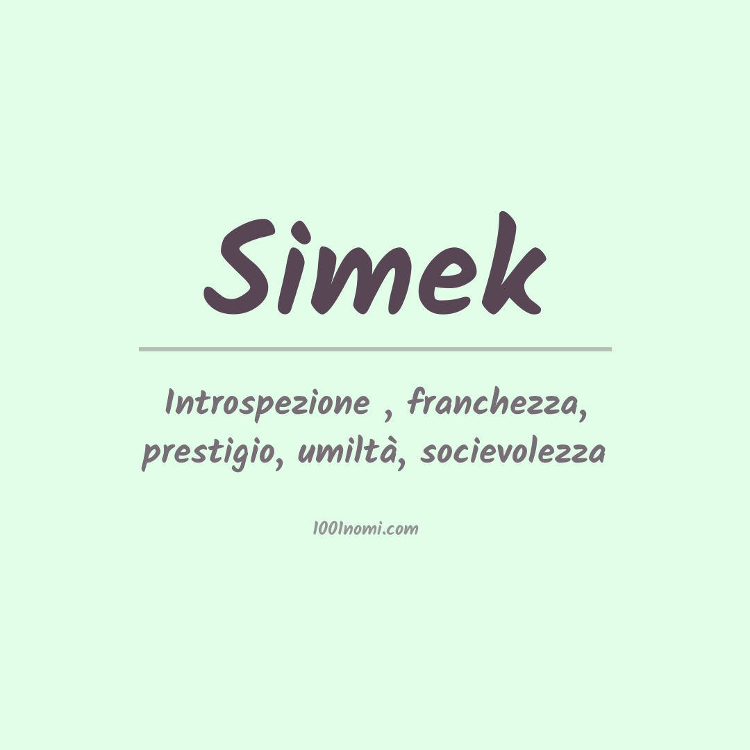 Significato del nome Simek