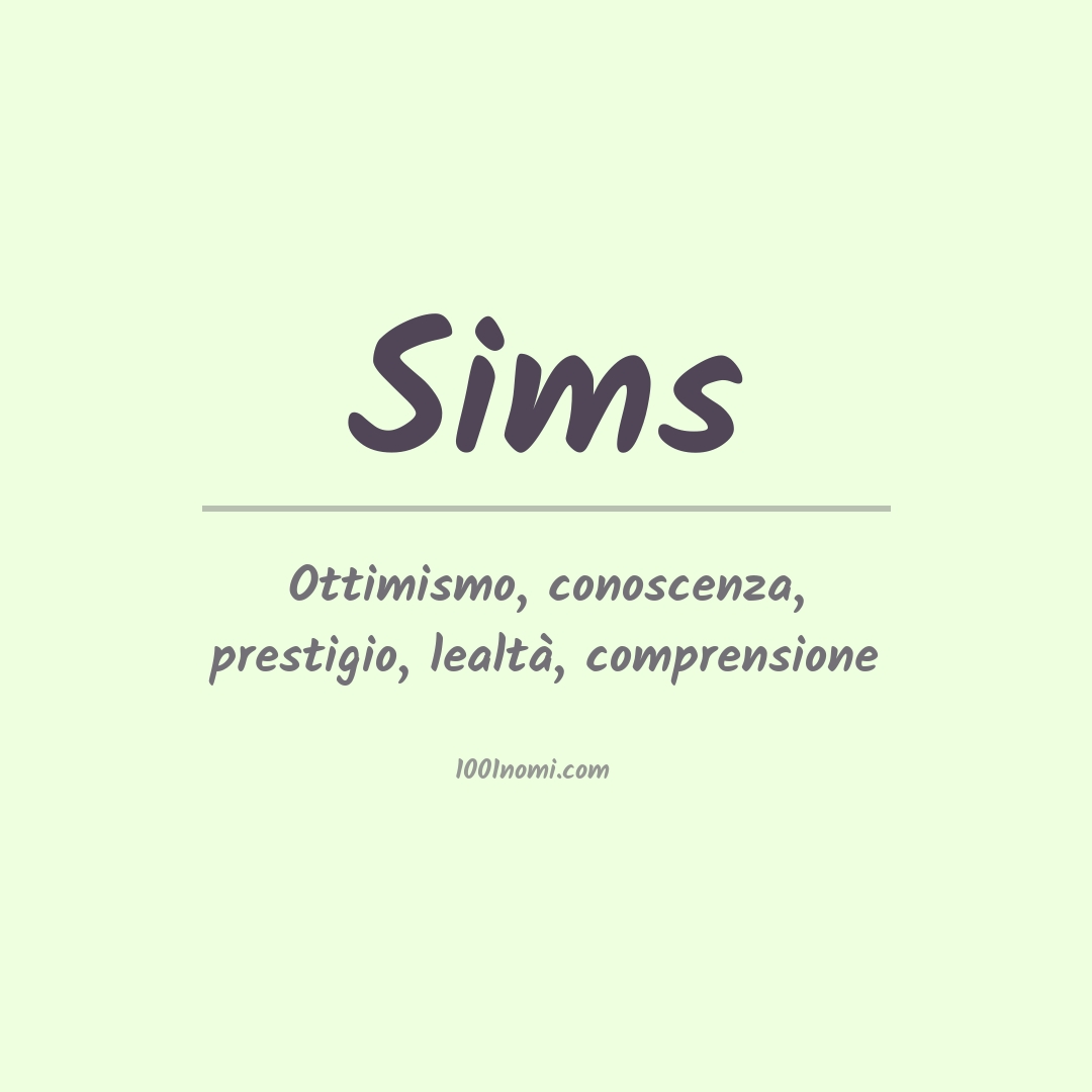 Significato del nome Sims