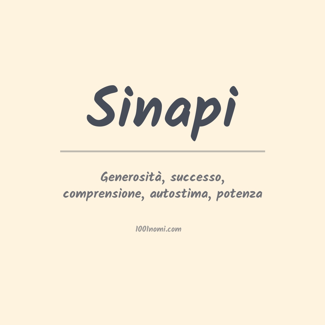 Significato del nome Sinapi