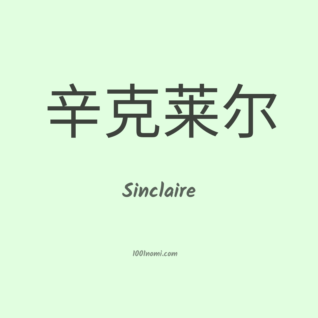 Sinclaire in cinese Sinclaire in cinese