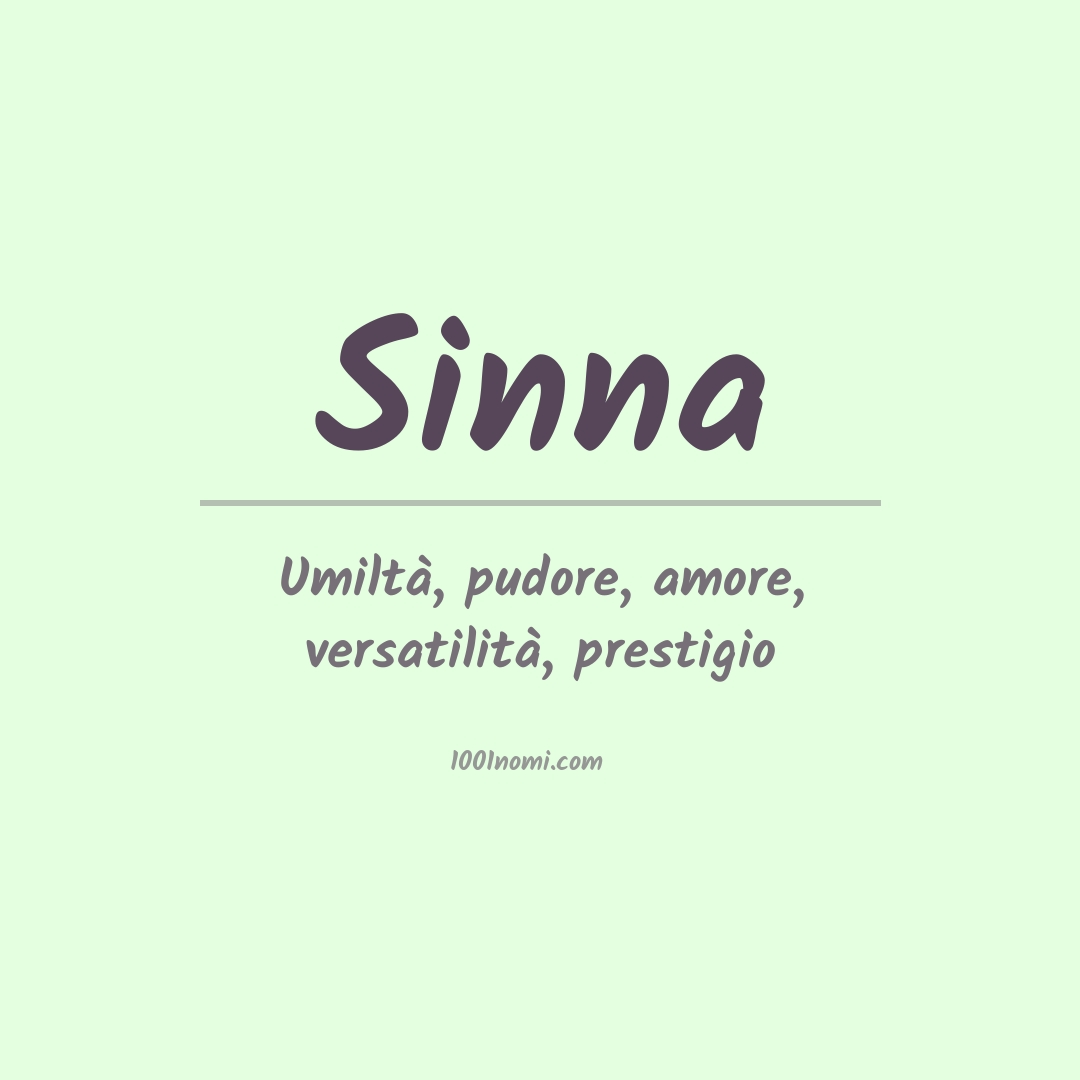 Significato del nome Sinna Significato del nome Sinna