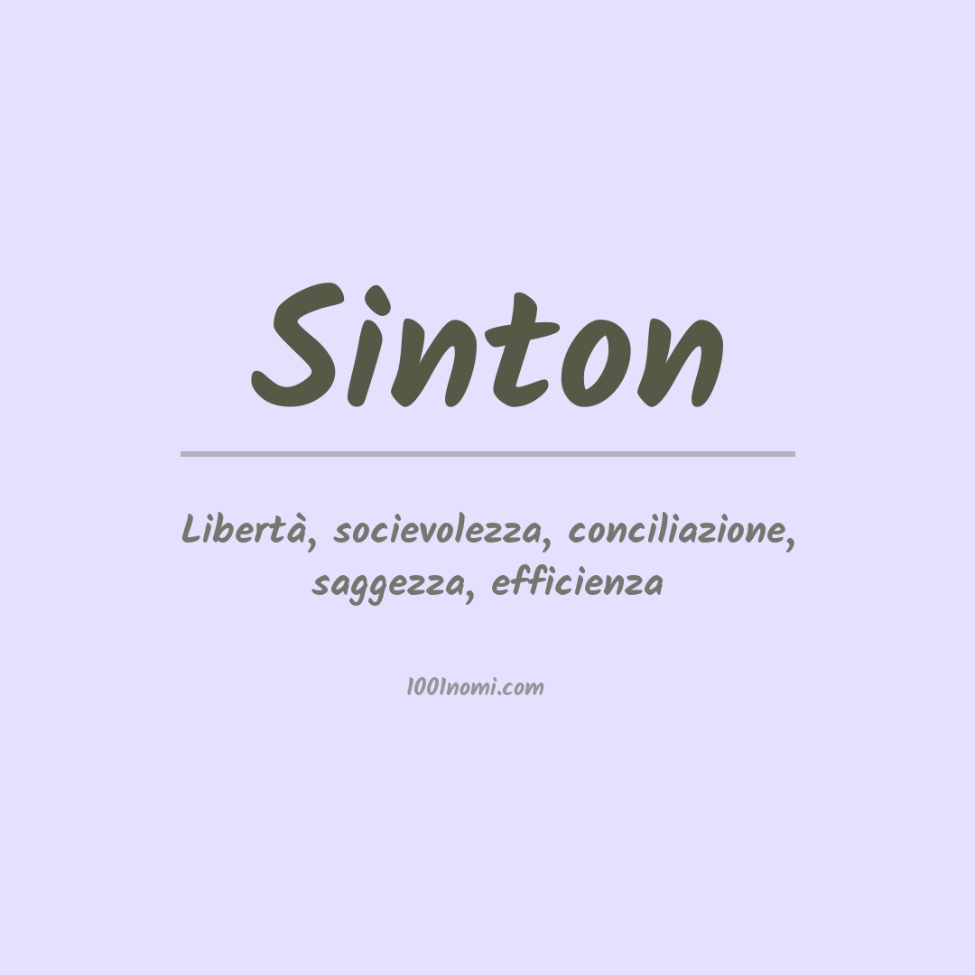 Significato del nome Sinton