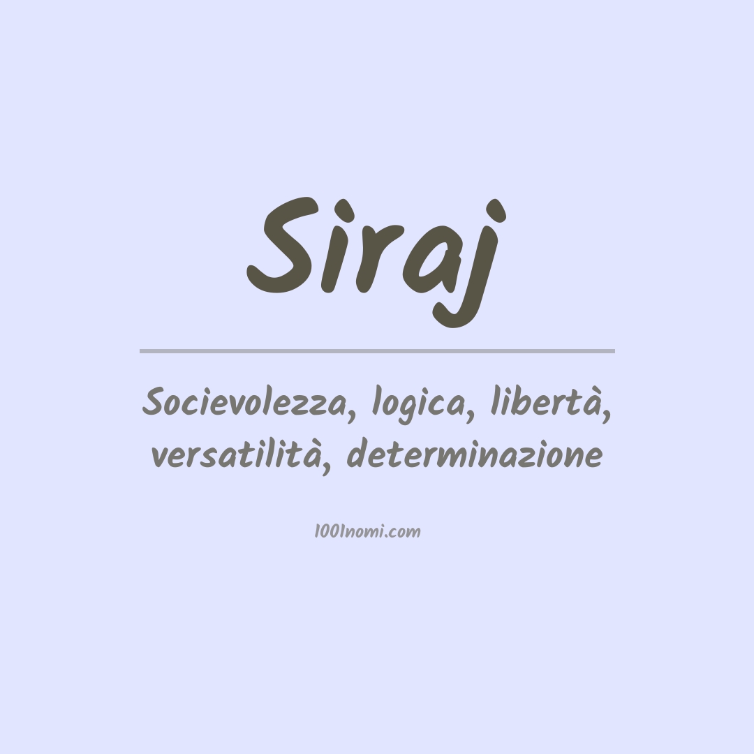 Significato del nome Siraj Significato del nome Siraj