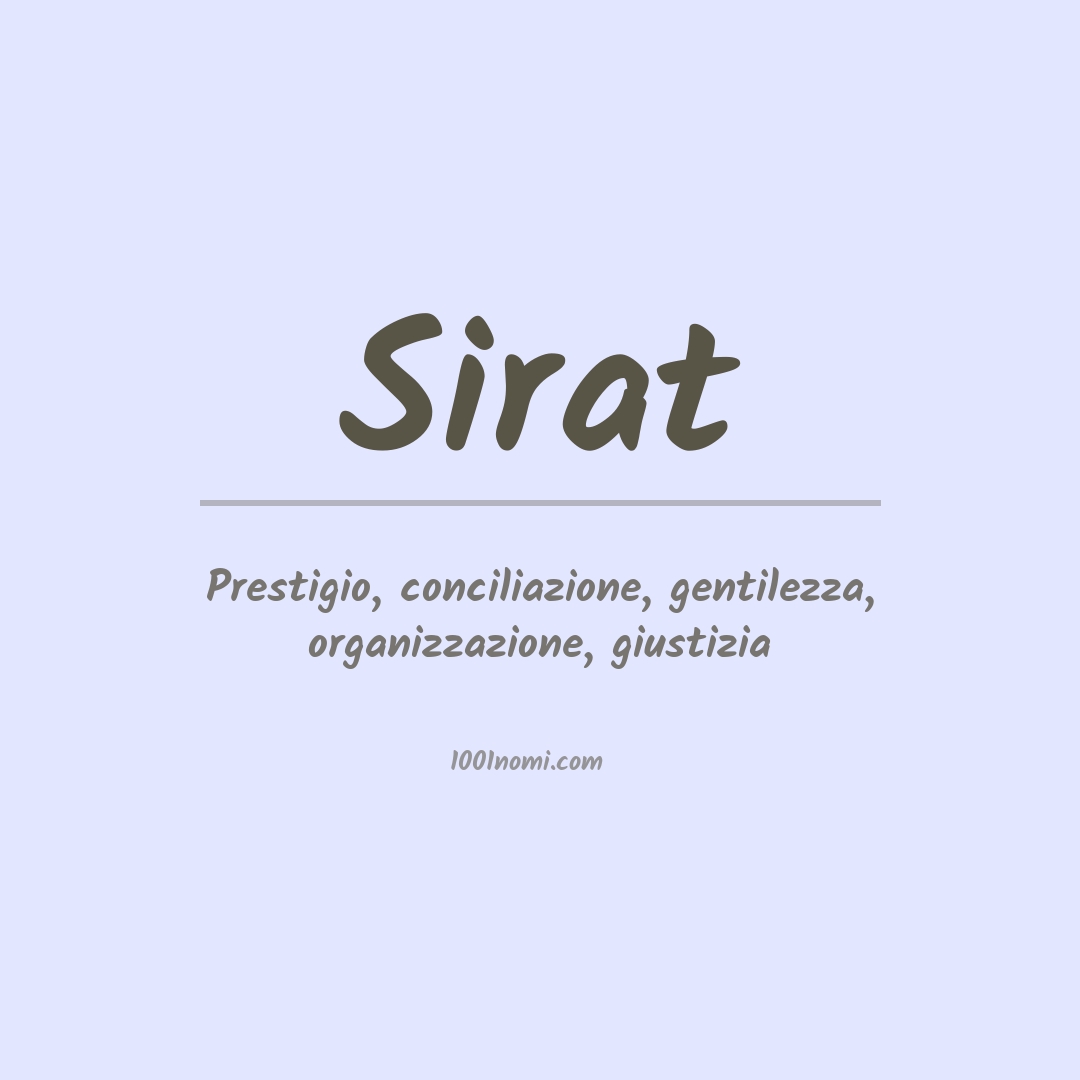 Significato del nome Sirat Significato del nome Sirat
