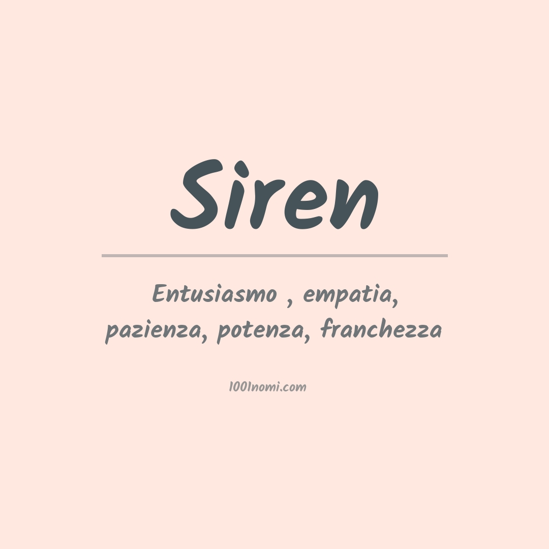 Significato del nome Siren Significato del nome Siren