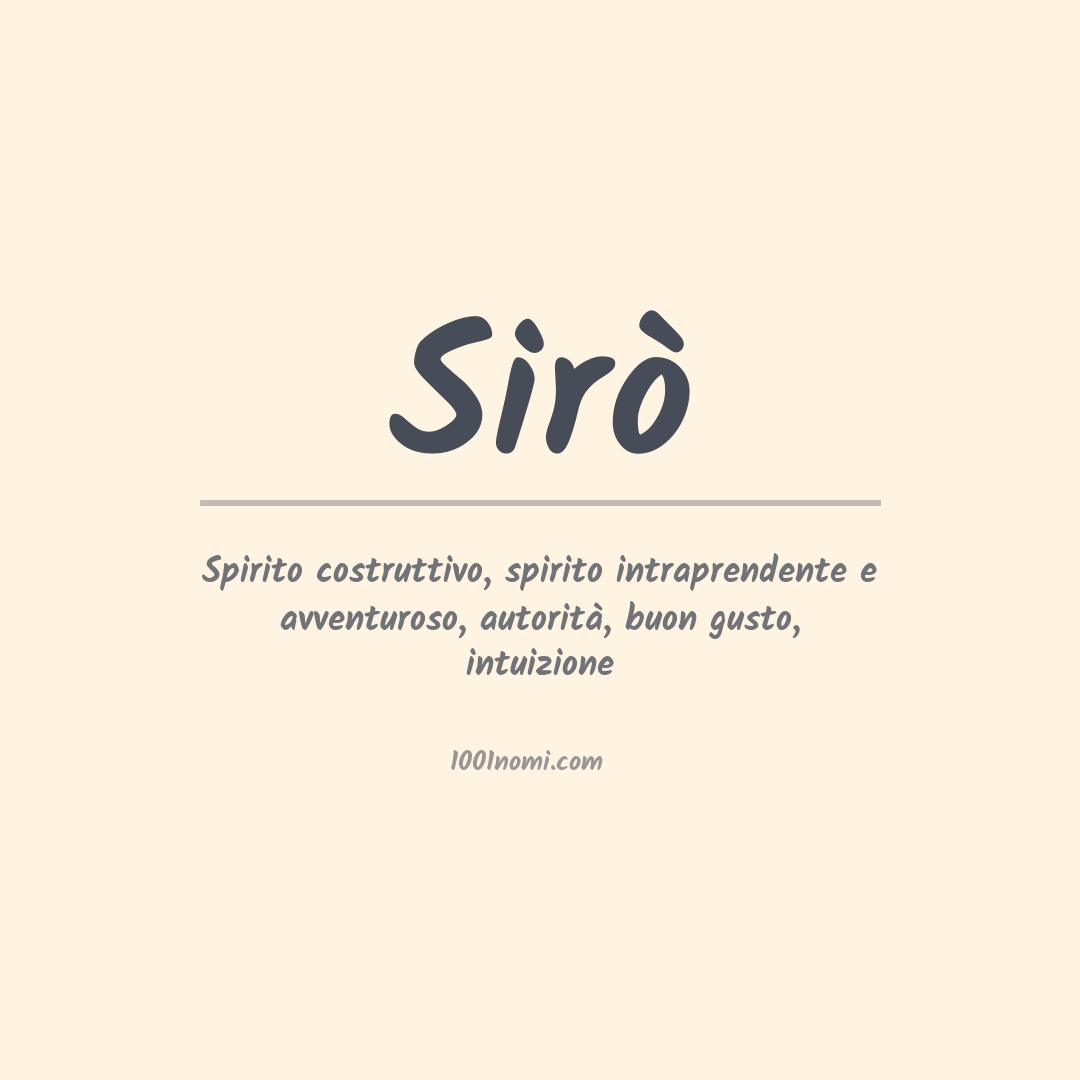 Significato del nome Sirò Significato del nome Sirò