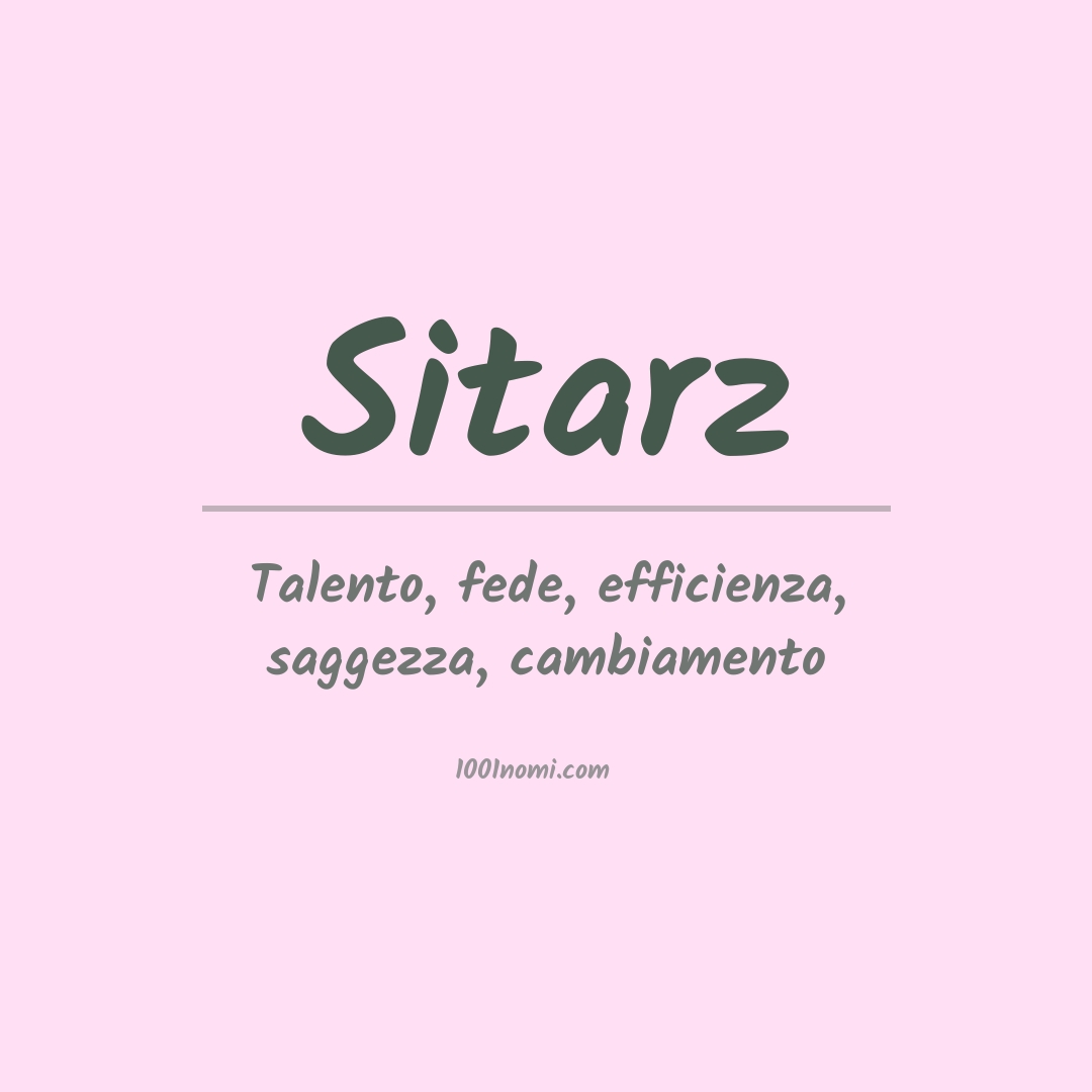 Significato del nome Sitarz