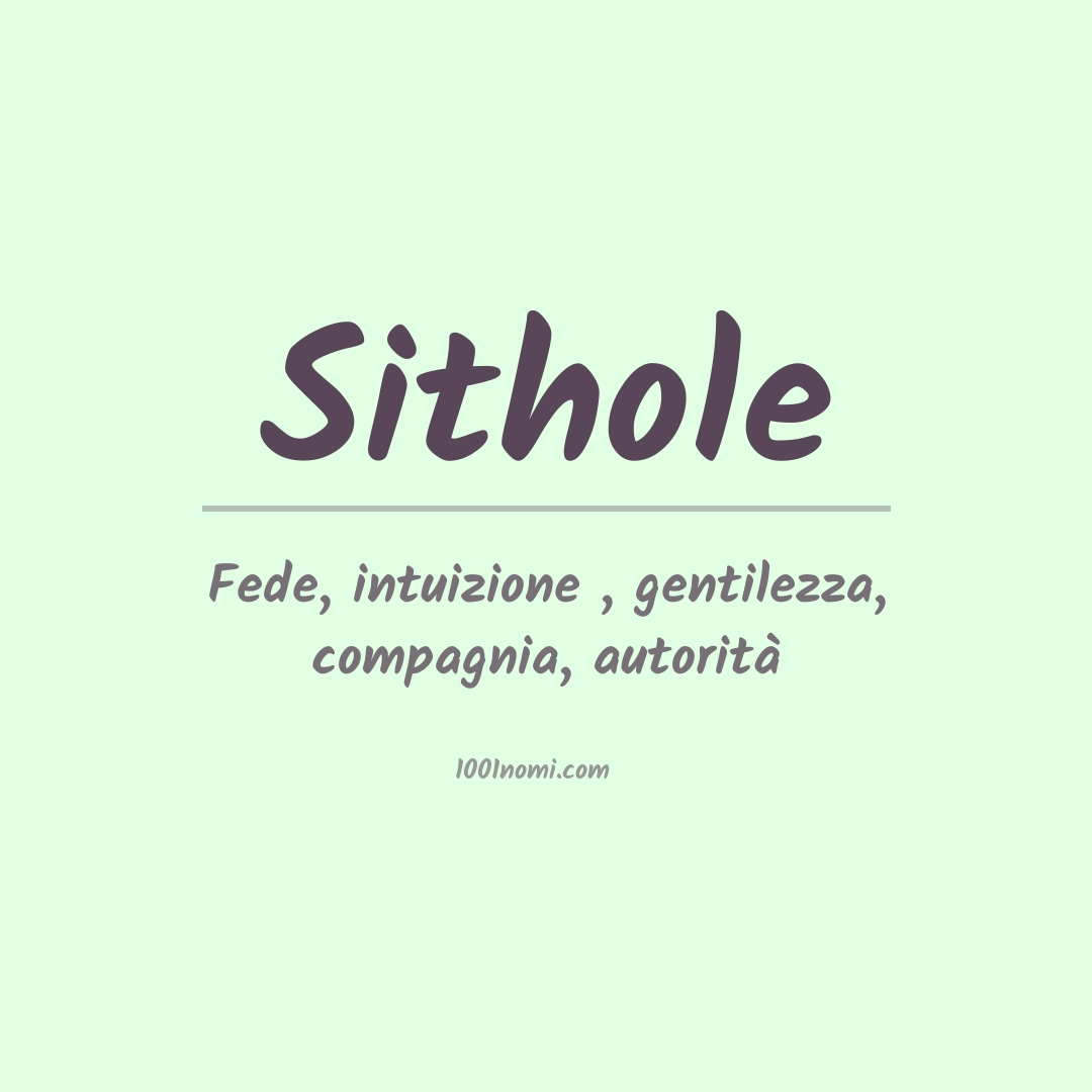 Significato del nome Sithole