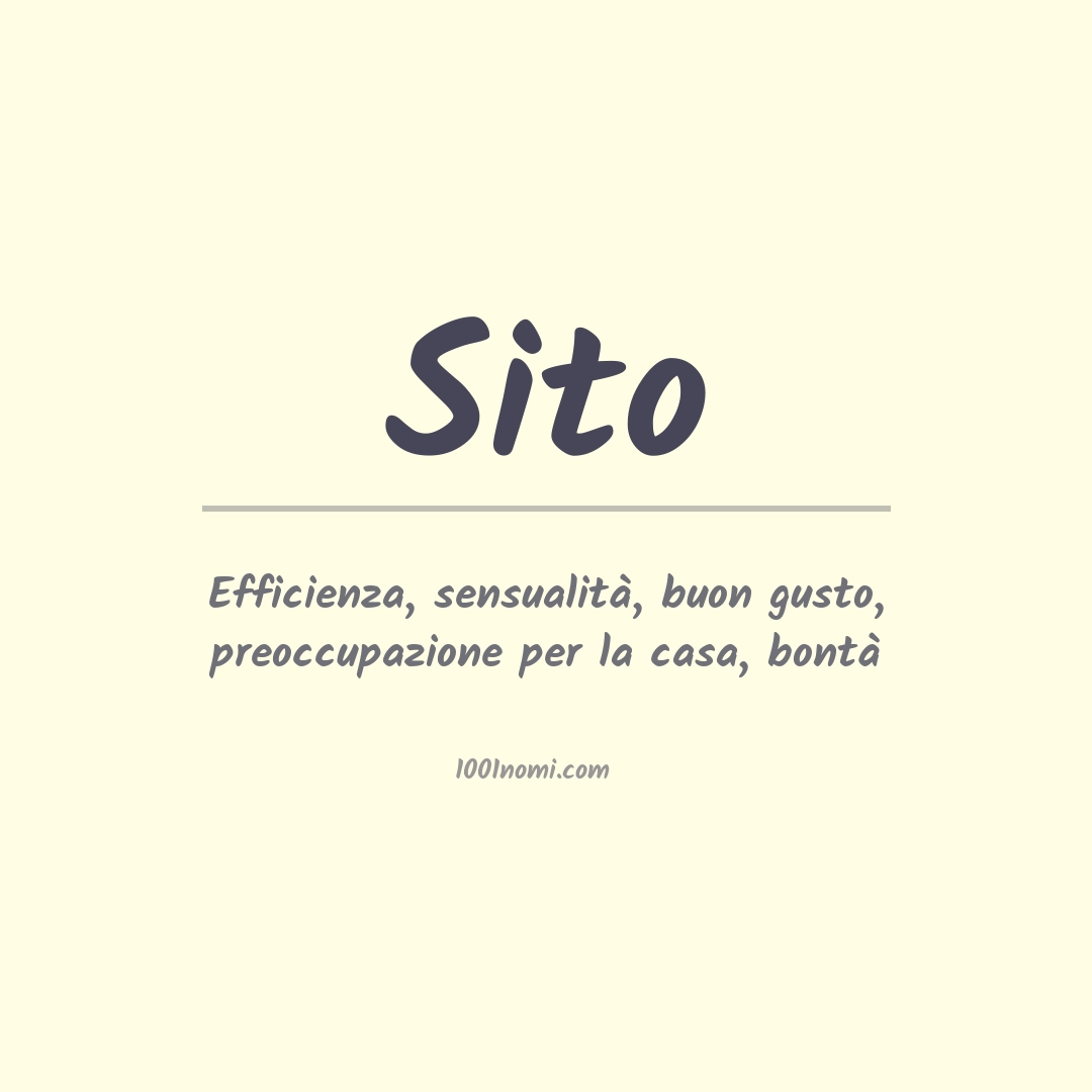 Significato del nome Sito Significato del nome Sito