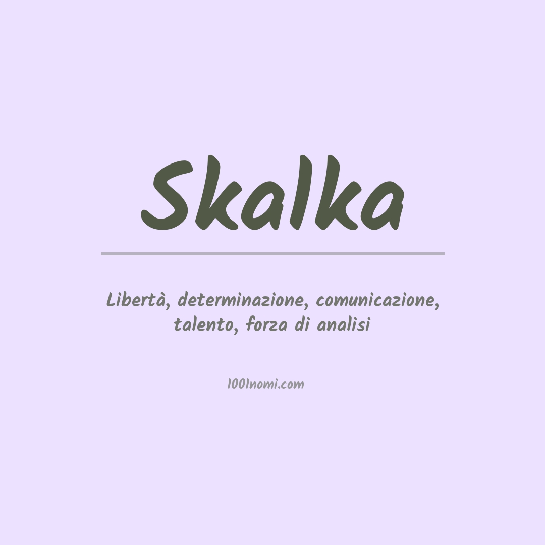 Significato del nome Skalka