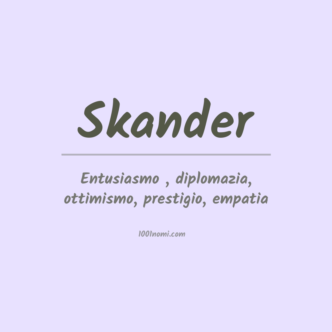 Significato del nome Skander Significato del nome Skander