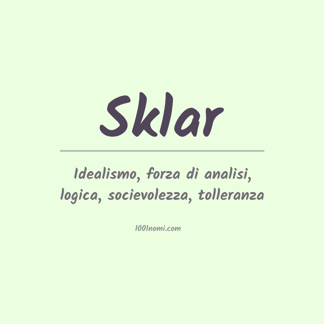 Significato del nome Sklar