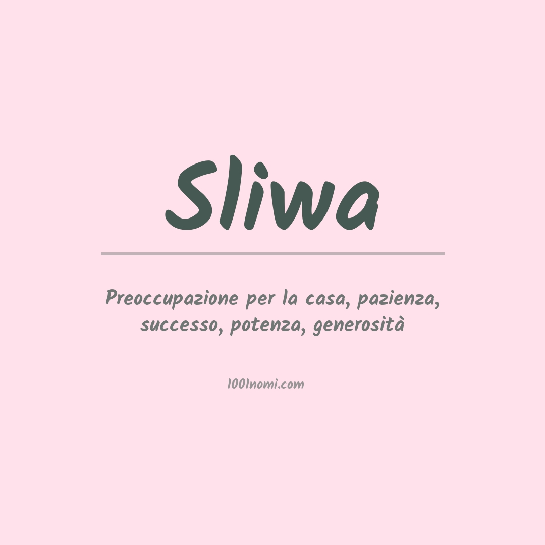 Significato del nome Sliwa