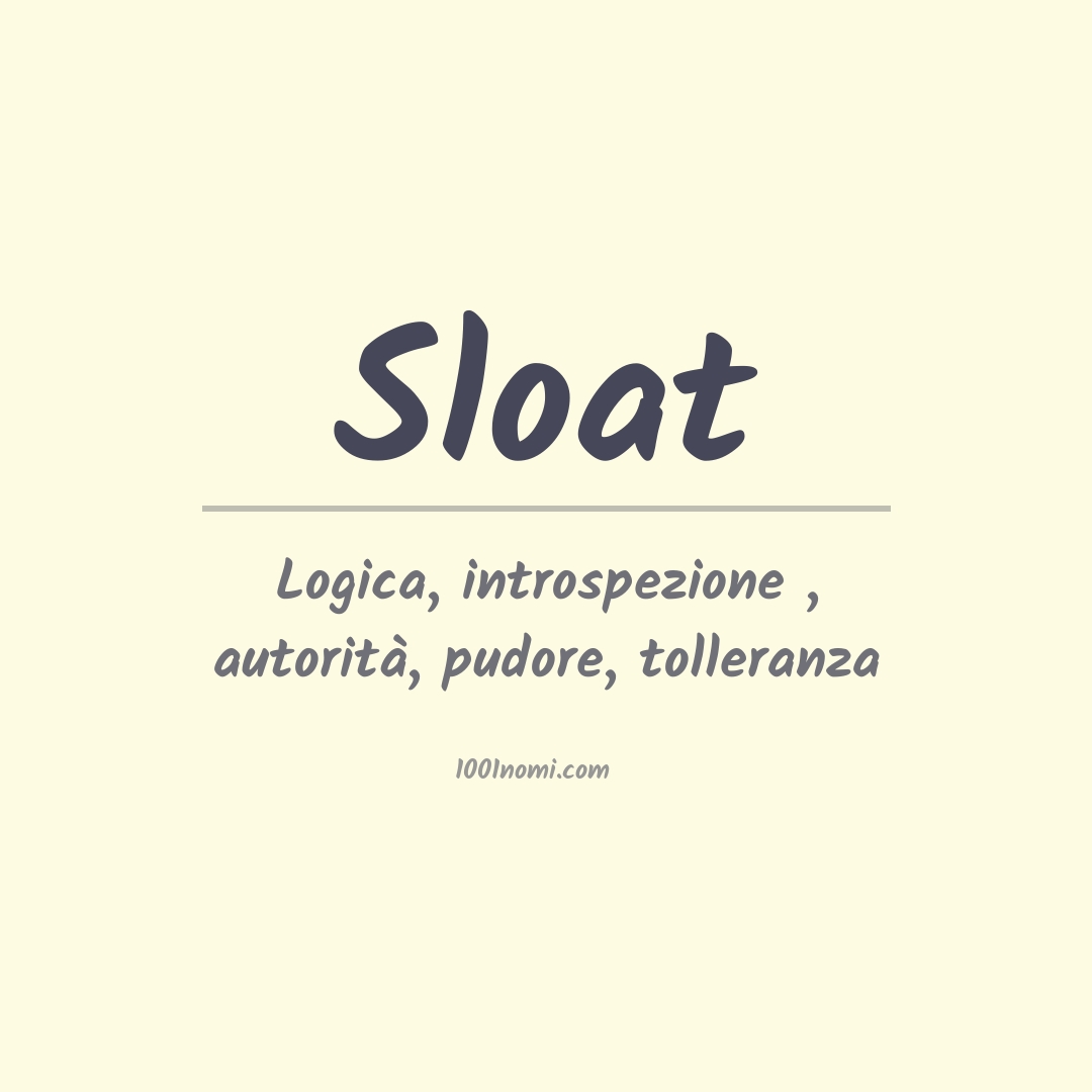 Significato del nome Sloat