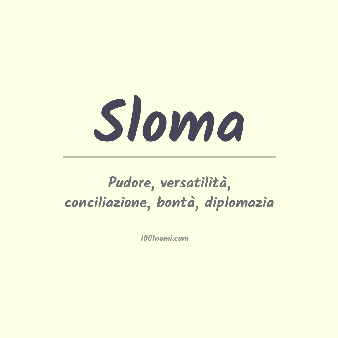 Significato del nome Sloma