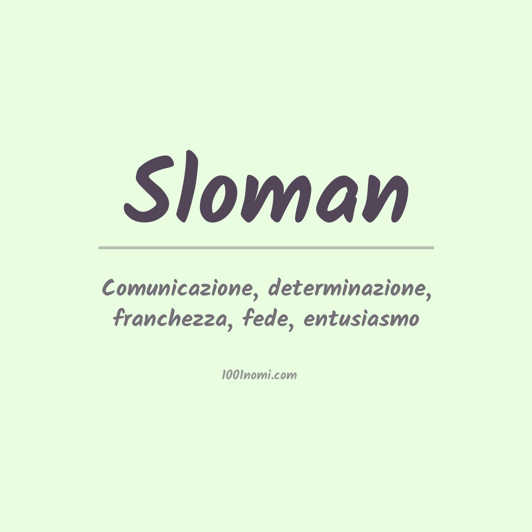 Significato del nome Sloman